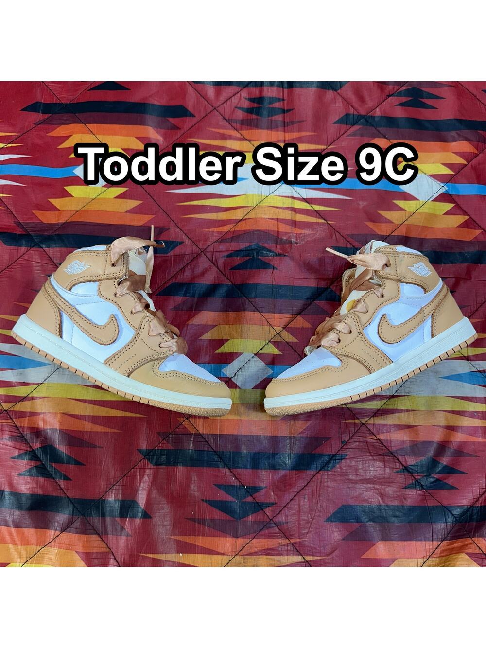Nike Air Jordan 1 Retro High OG Shoes Toddler Sz 9C Praline FN6623-201 Beige ￼